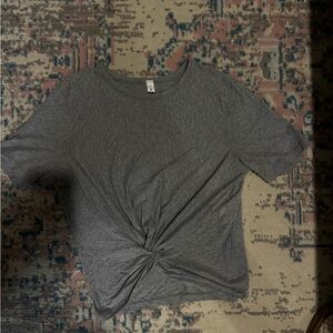 lululemon athletica Gray Twist-Front Short Sleeve Tee